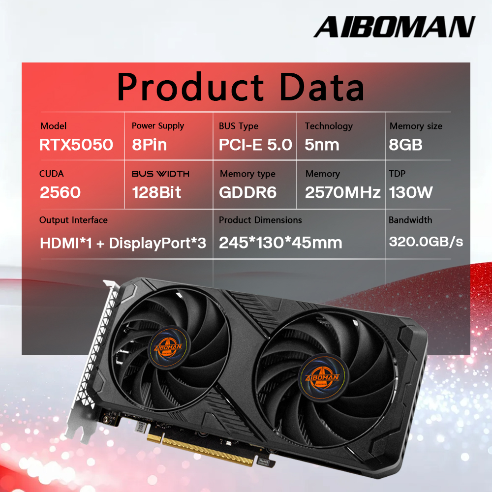 AIBOMAN RTX5050 8GB Grafik Kar - Pc Gaming Graphics Card incelemesi ve fiyatı